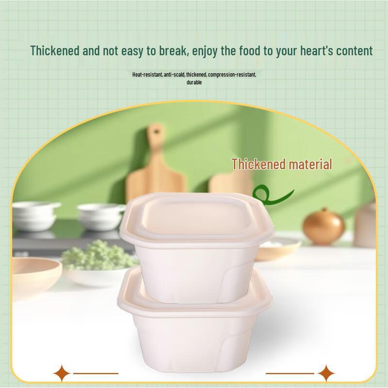 Eco-Friendly 1250ML Rectangular Biodegradable Corn Starch Food Containers