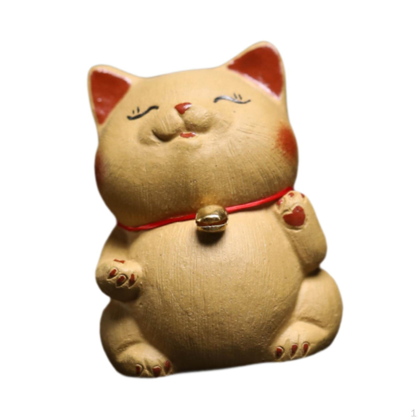 

Статуя кота Чай Домашня тварина Книжкова полиця Декоративні вироби Настільна скульптура тварин Орнамент для закоханих Lucky Cat