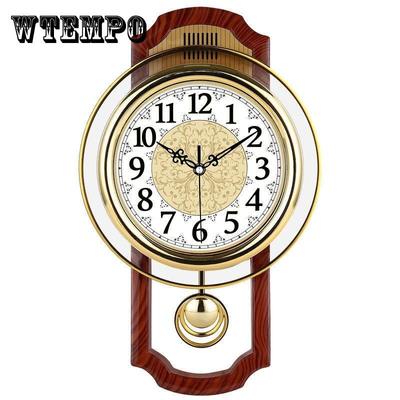 European Style Retro Swing Wall Clock Living Room Simple Fashion Wall Watch Bedroom Silent Quartz Clock Modern Clock