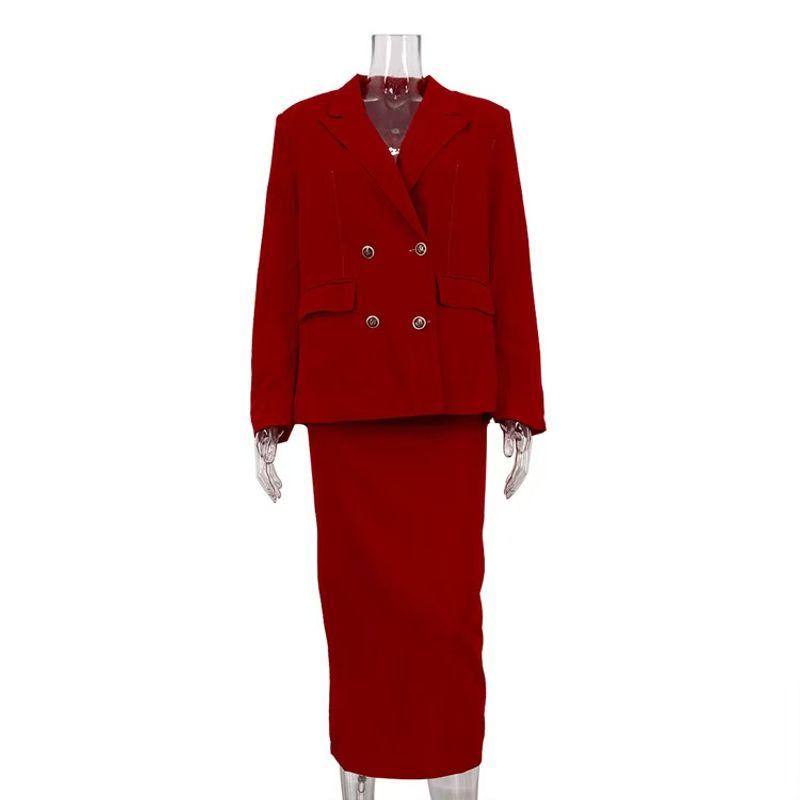 European and American Fashion Temperament Long sleeve Blazers Skirt sets Suit Jacket and Skirt Set