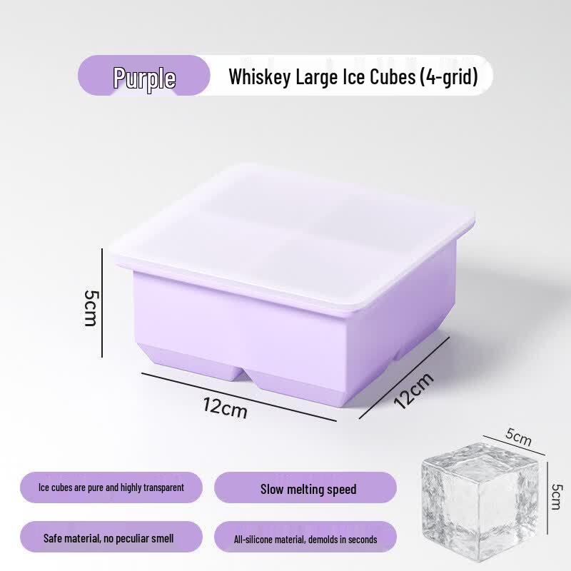 Food Grade Silicone Large Square Ice Cube Mold Set