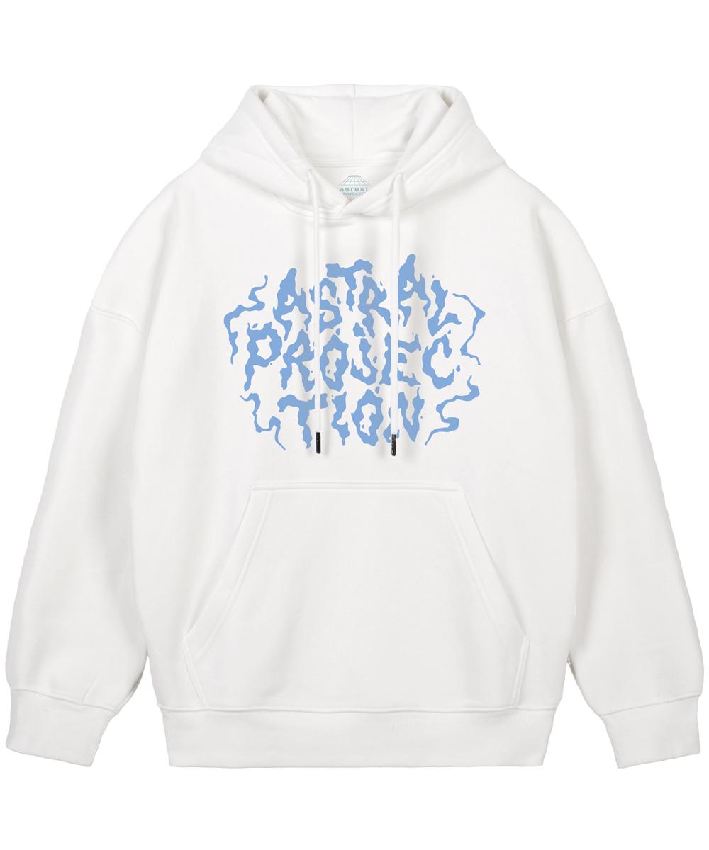 Astral Projection Hayes Lettering Oversized Wide Shoulder Hoodie_White L