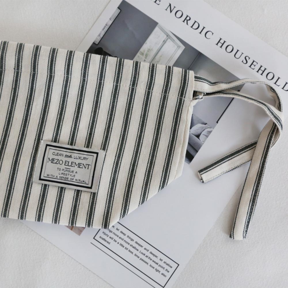 Korean Style Drawstring Tissue Bag Cotton Paper Towel Dispenser Stripe Napkin Holder Bathroom