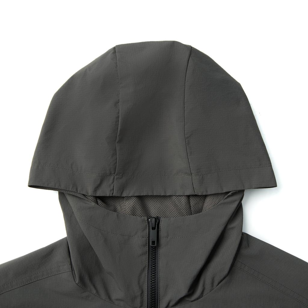 Li Ning Sports Lifestyle Series High Street American Vintage Cardigan Long Sleeve Windbreaker Loose Coat Unisex Outerwear Slate-Grey AFDV445-5