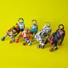 Creative Design Water Transfer Print Colorful Wall Street Cow Ornaments Crafts Resin Home Use Living Room Entrance Desk Decoration
