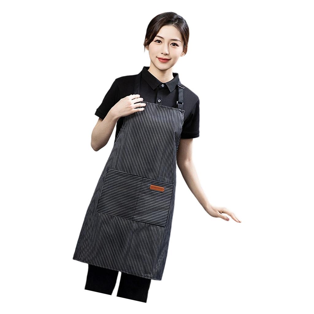 Striped Kitchen Apron With Adjustable Straps Stainproof Cooking Apron For Professional Chefs And Home Cooks Clean Work