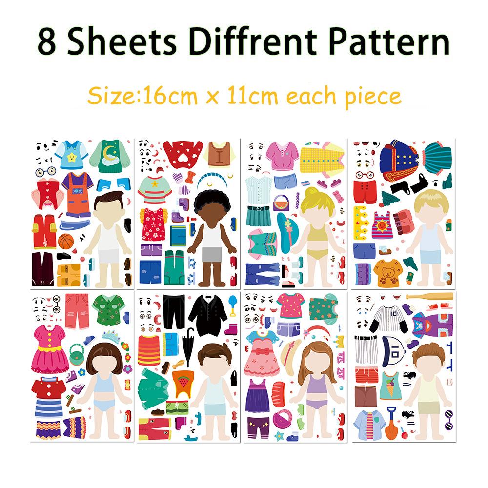 

8/16/24 Sheets Make A Face And Dress Up Stickers For DIY Your Own Stickers For Rewards Birthday Gift