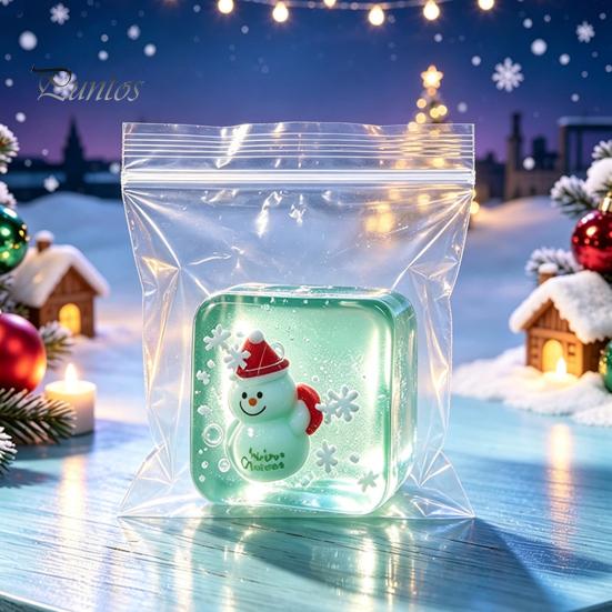 Hand Therapy Squeeze Balls Christmas Clear Cube Toy, Santa Claus Stress for Relief Toy Anxiety Reduction, Relaxation Ball Sensory Xmas Gift Calming