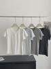 2026 Minimalist Bamboo Ribbed Round Neck Short Sleeve Solid Color Casual T-shirt