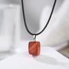 Natural Chakra Crystal Pendant Necklace High Quality Polished Assorted Stones Black Leather Rope Jewelry Gift for Yoga Enthusiasts