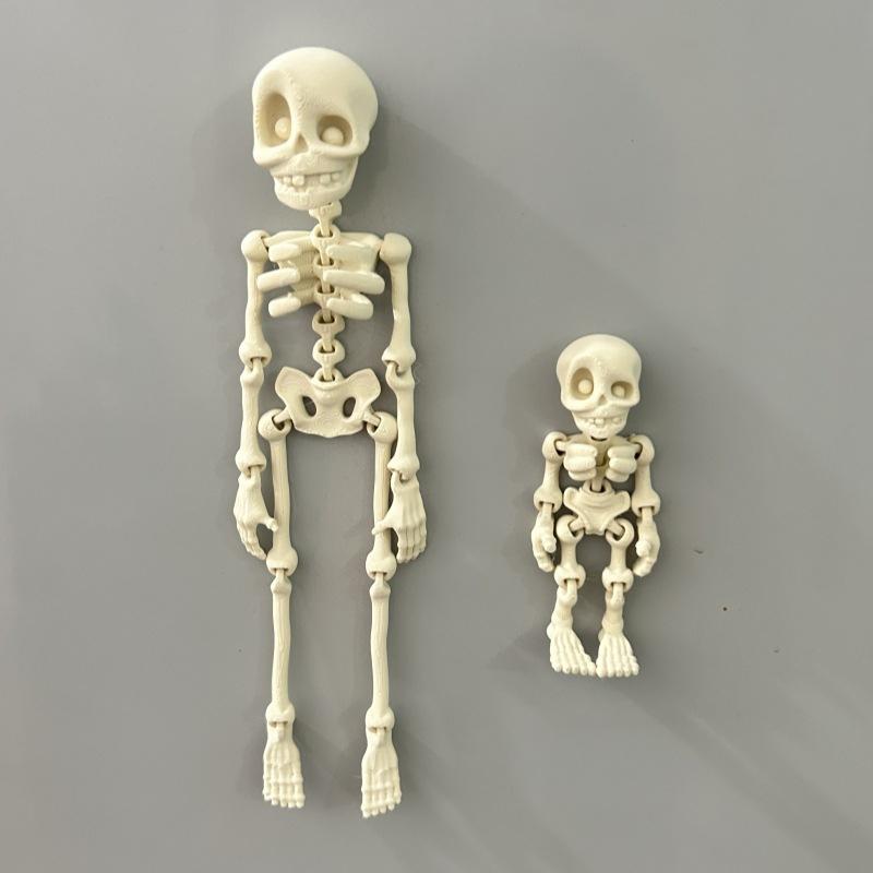 Skull Fridge Magnet 3D Printed Skeleton Refrigerator Sticker Deformable Joint Figurine Home Decoration Fridge Decoration