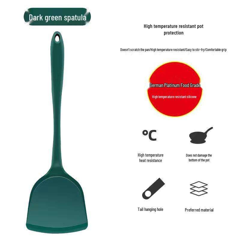 High-Temperature Resistant Silicone Spatula and Ladle Set - Anti-Scald, Slotted Design for Cooking