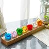 KRISININE 7-Color 40 Mm Crystal Cracked Glass Balls with LED Wooden Base (Home Décor Light for Meditation, Yoga, Relaxation)