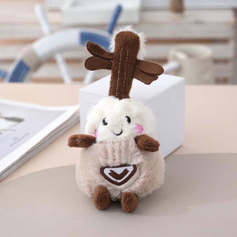 Cartoon Plush Cute Guitar Pendant With Long Fur And Pp Cotton For Gift Girls