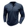 Men S American Style Long Sleeve Henley T Shirt Casual Fall Base Top