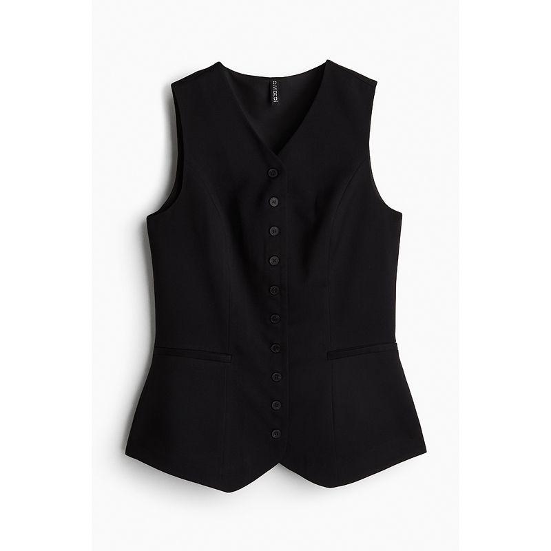 

HM Женская одежда Жилет Летний Приталенный Тканый Воротник Модный Модный Повседневный Без рукавов Костюмный Жилет 1230708