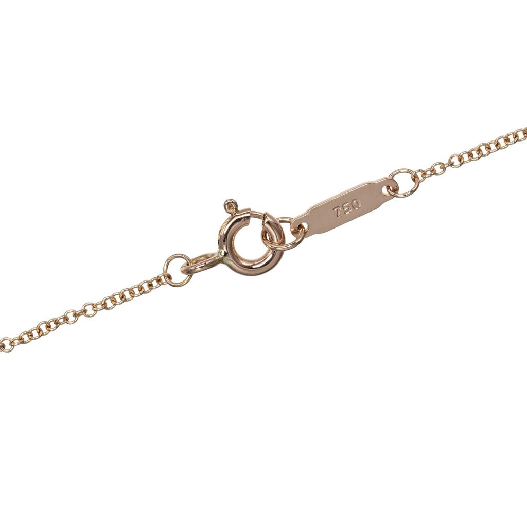 TIFFANY&Co. Metro Heart Necklace K18 Pink Gold/diamond 2g Women Used