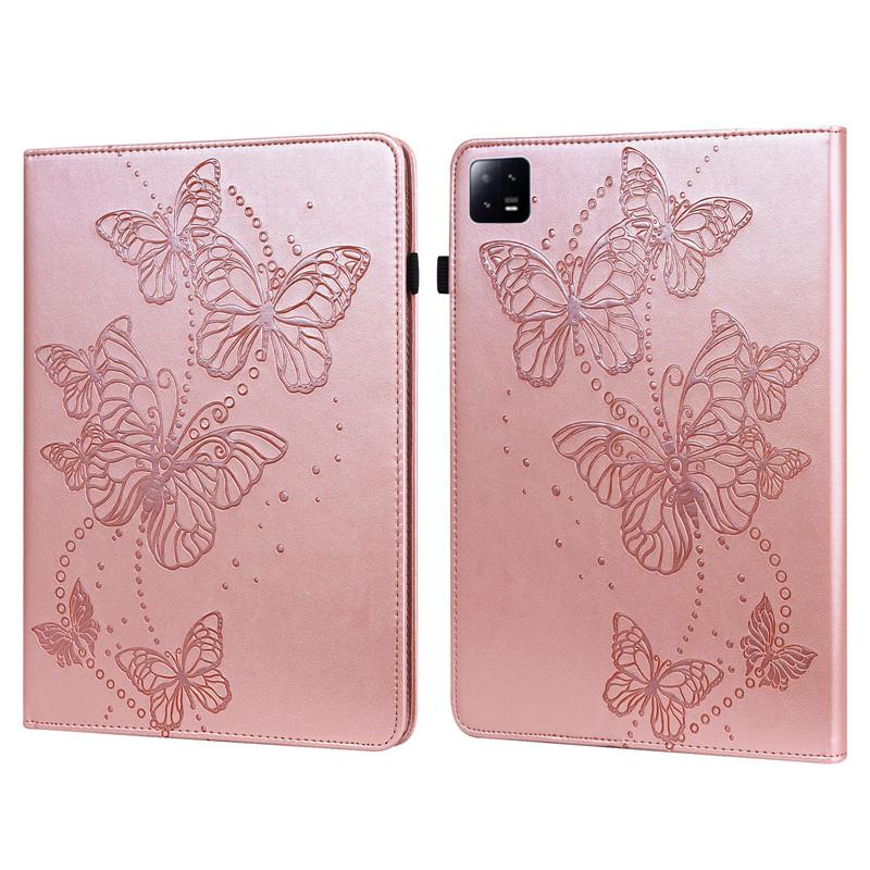 Tablet Case For Xiaomi Pad 6 Pro Case 11'' Vintage Flower Embossed Wallet Cover Funda For Xiaomi Mi Pad 6 /Mi Pad 6 Pro 2023 Case Coque