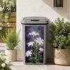 Mülleimer Aufkleber Wasserdichte Blumen Aufkleber Florale Aufkleber, Selbst?Klebende Mülltonnen-Aufkleber, Vintage-Muster-Dekor für Outdoor-Aufbewahrungsboxen