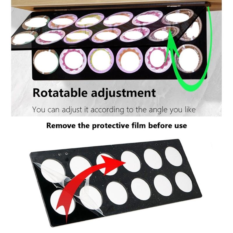 Clear Acrylic Coffee Pods Rack Wall Mount Coffee Pods Stand Coffee Pods Shelf Acrylic Coffee Pods Holder for Coffee Pods