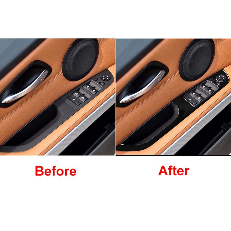 Piano Black Car Window Lift Switch Button Frame Cover For BMW 3 Series E90 E92 E93 2005-2012 with Auto Folding Button