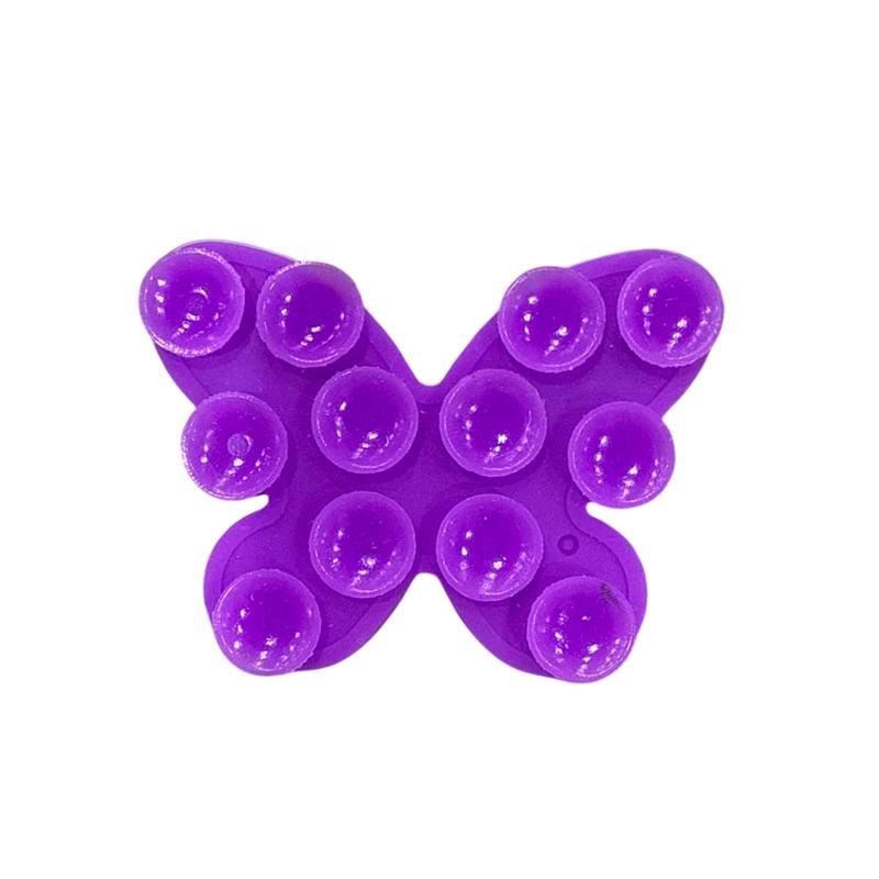 1Pcs Phone Fixture Suction Cup Silicone Butterfly Double-Sided Suction Cup Back Adhesive Mobile Phone Rubber Suction Cup as the picture