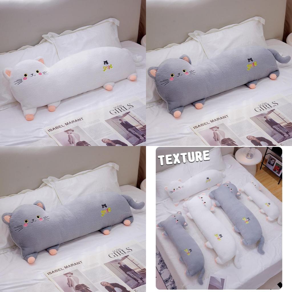 Plush Cat Cartoon Toy Stuffed Doll Sleeping Bed Headrest Decoration Gift Kids