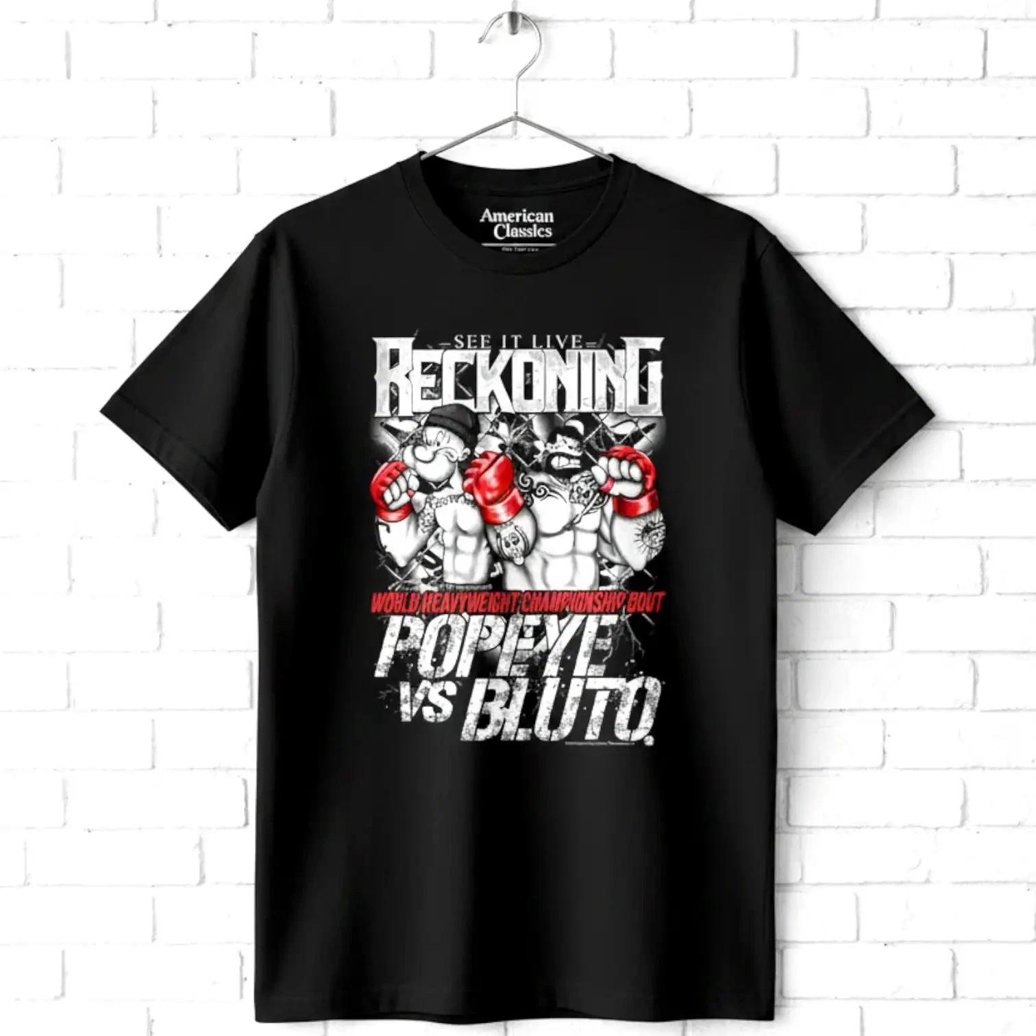 Popeye vs Bluto Live Reckoning Men s T Shirt Boxing Heavyweight Championship Top XXL