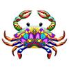 Crafts Iron Art Artwork Statue Sculpture Metal Crab Wall Art Hanging Ornament Garden Decoration  Home Decoration Indoor Outdoor