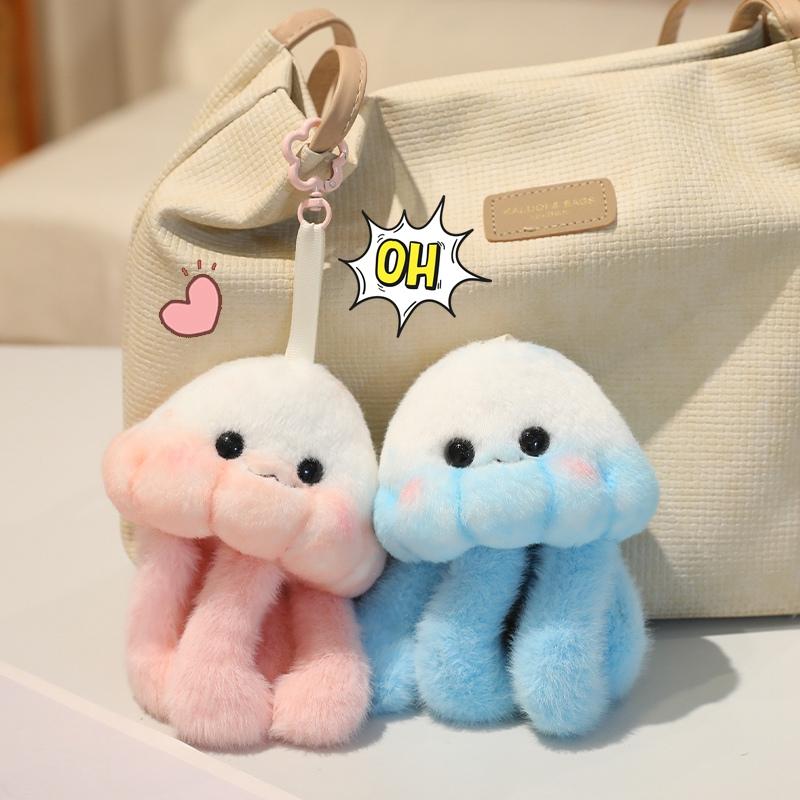 Kawaii Ocean Animal Stuffed Seajelly Plush Toy Cute Pink Blue Jellyfish Plushies Soft Doll Gift For Girl Bag Charm