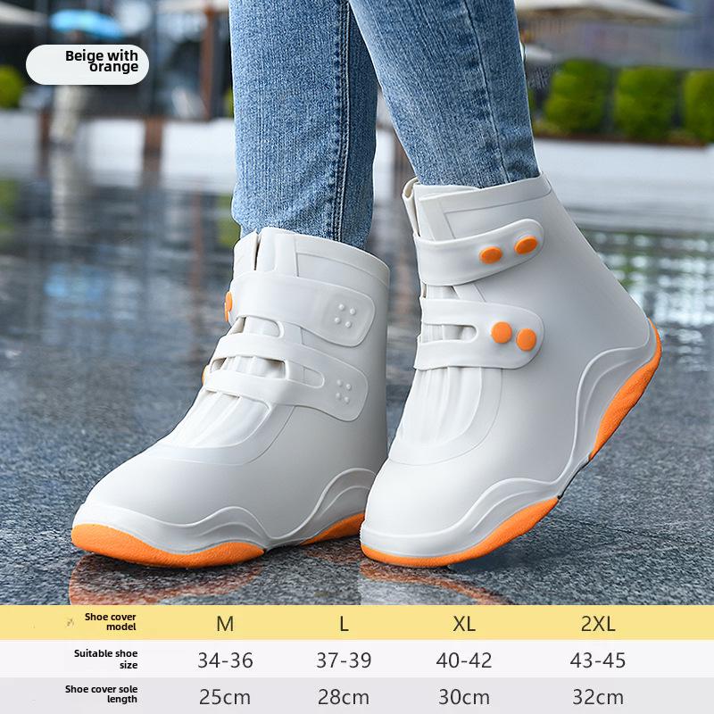 

2023 Женские водонепроницаемые нескользящие дождевые сапоги и бахилы - Толстые, износостойкие, для всех возрастов Size 37-39 бежевый