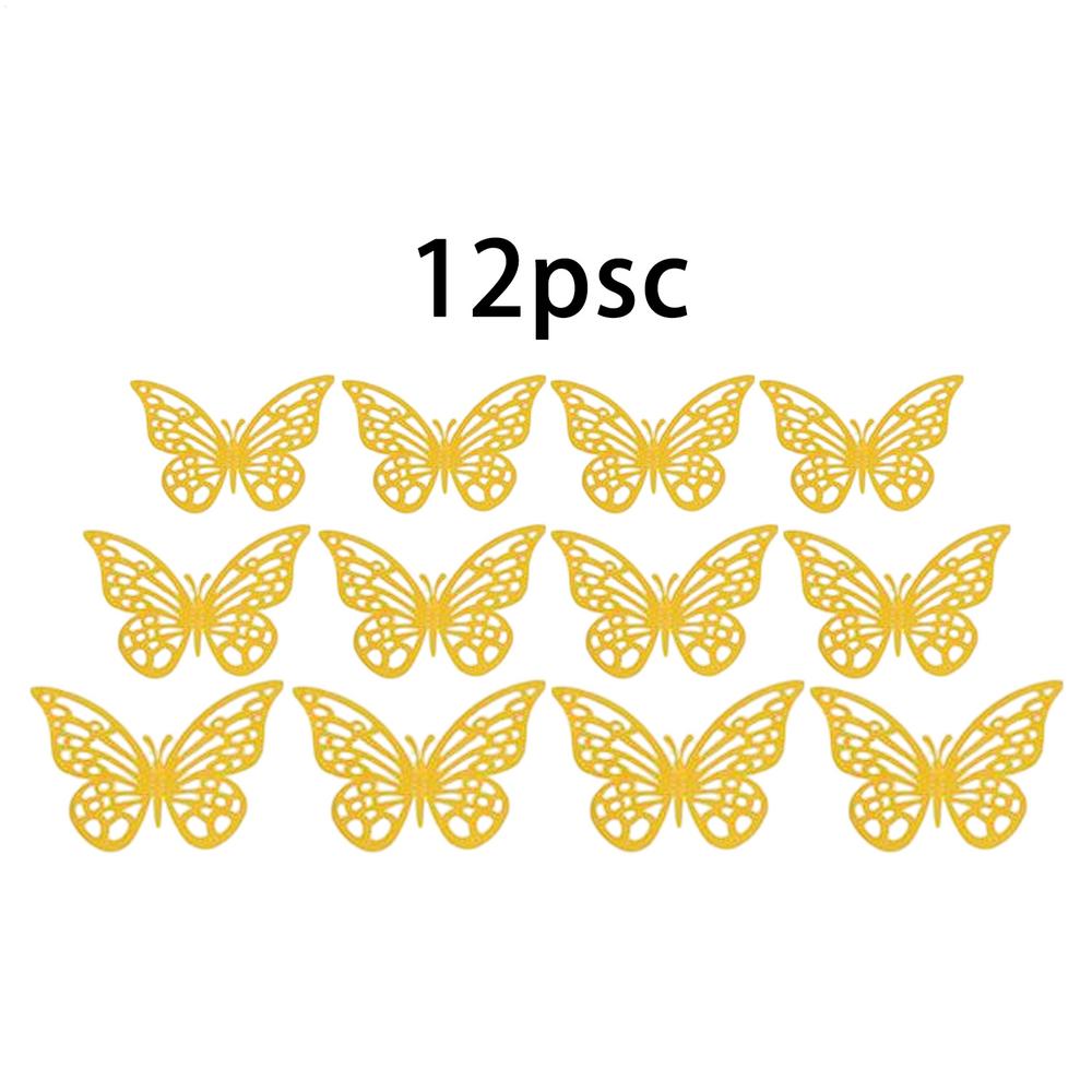 12pcs Butterfly Sticker 3D Effect Hollow Butterflies Wall Sticker Beautiful Butterfly For Kids Room Wall Decal Home Decoration