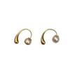 Elegant Metal Pearl Earrings: Niche Design for Autumn/Winter, Lightweight & Chic Cold Style for Women