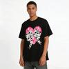 Pink Heart Leopard Print Bow Casual Top Pure cotton T-shirt