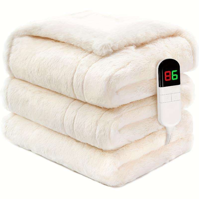 White Large Size Heating Blankets Plush Double Bed Sheets 8th Gear Constant Temperature Electric Blanket for Intelligence Timed Warmth and Thin Quilt