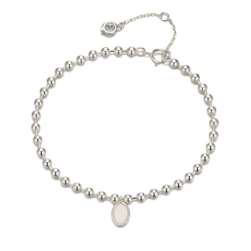 PAIGEFLYNN JEWELRY [925 Silver] Mu Pale Oval Ball Bracelet