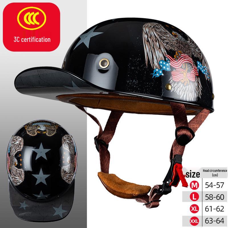 Retro Electric Vehicle Riding Helmet - Unisex, Lightweight, All-Season