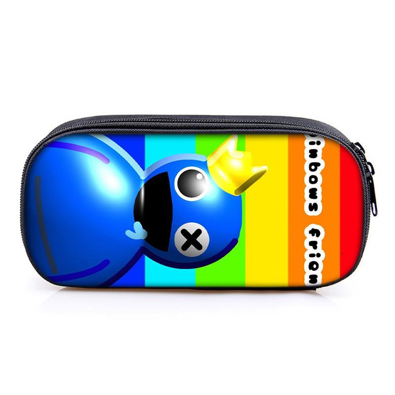 Rainbow Friends Pencil Case With Polyester Material For School Kids Gift Storage Organizer