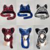 Dark Series Gothic Plush Hat Cross Metal Style Headwear Cosplay Cat Ear Hat Halloween Punk Rock Warm Cap for Women Men Child