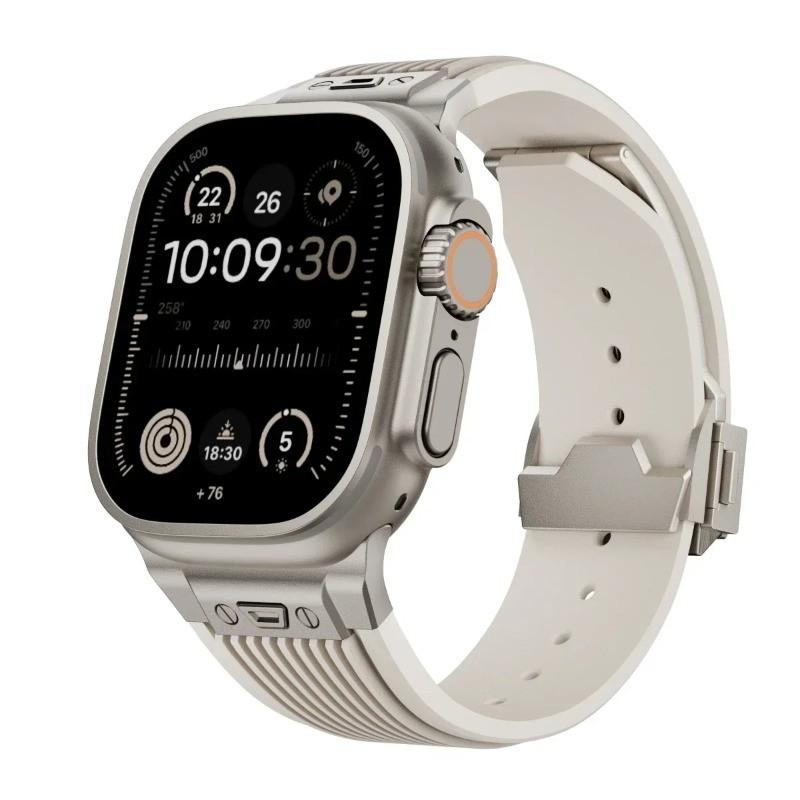Luxury Strap for Apple Watch Strap Ultra 3 49mm 46mm 45mm 44 42mm Soft Silicone Bracelet for IWatch Series11 10 9 8 7 6 5 4 SE 3