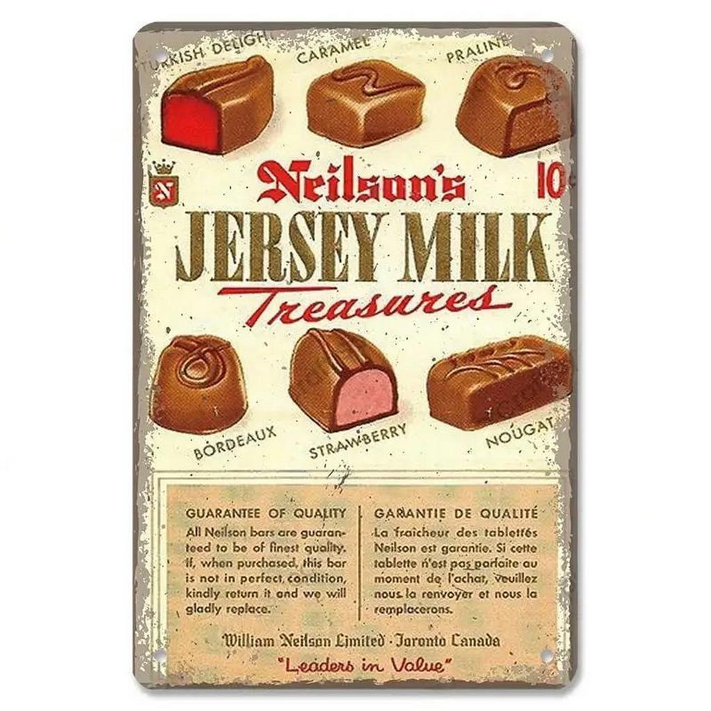 Metal Tin Signs Chocolate Milk Wall Decoration Plaque Vintage Art Poster Iron Painting for Man Cave Home Cafe Garden Club Bar