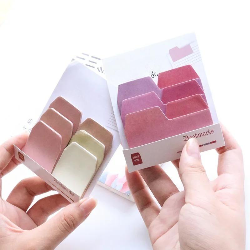 60 Sheets Per Book Solid Color Sticky Notes Information Notebook Notes Stationery Memo Bookmark Notebook School Supplies