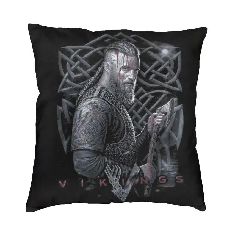 Viking Runes Thor Mjolnir Cushion Covers Soft Norse Valhalla Odin Pillow Case for Sofa Car Square Pillowcase 45cm 18Inch