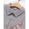 Retro Artsy Ethnic Style Embroider Flower Pure Cotton Shirt 2024 Spring New Arrival Loose All-Matching Top Women