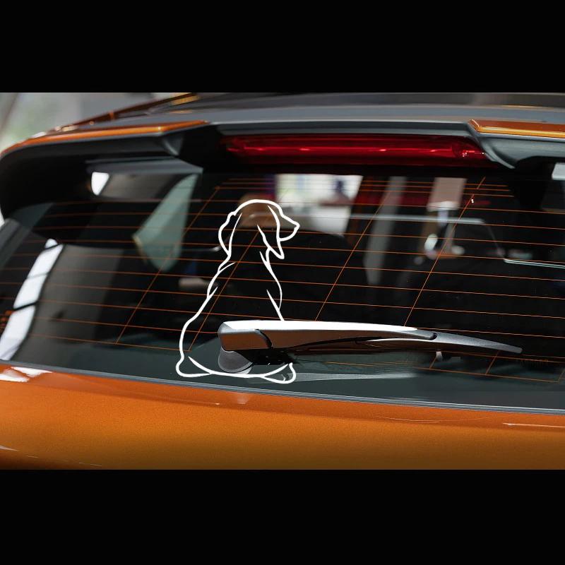 21*31CM Niedlicher Lustiger Hund Beweglicher Schwanz Autoaufkleber Scheibenwischeraufkleber Hundeaufkleber Auto Heckaufkleber Scheibenwischer Schwanzaufkleber Windschutzscheibe