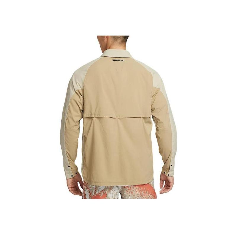 Nike Dri-FIT ADV Trail Fashion Versatile Quick-Dry Running Long Sleeve Jacket Men Jacket Apricot Desert-Khaki Black HJ5080-297