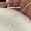 Galaxy Bright~ Zircon Pearl Pendant Necklace Light Luxury Premium Clavicle Chain Exquisite Design Neck Chain Women's