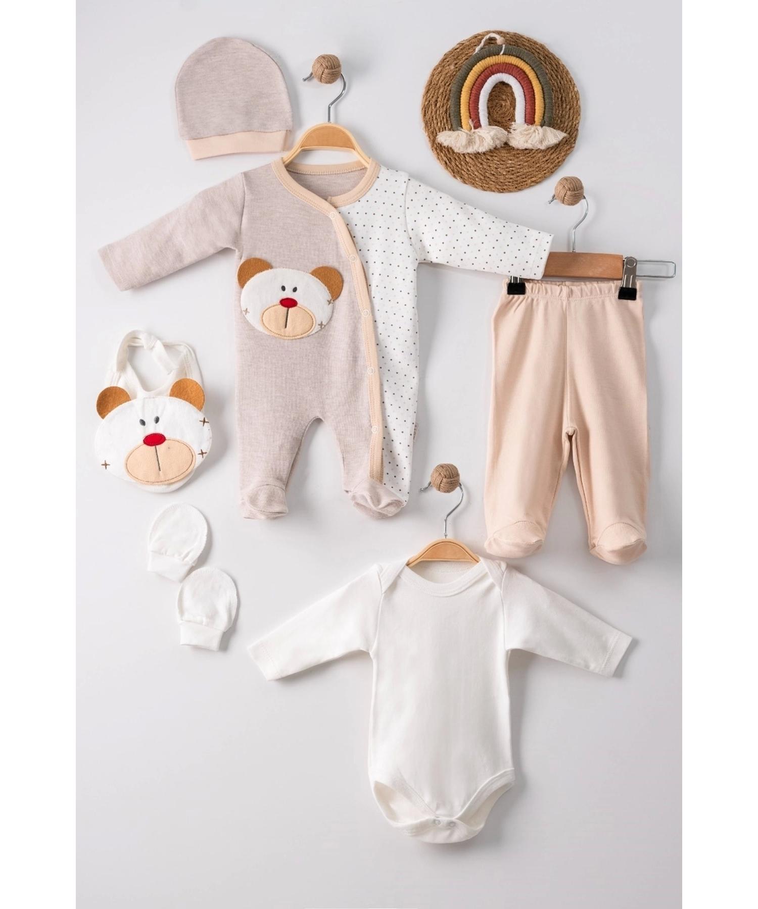 

Комбинезон с вышивкой Teddy Bear из 100% хлопка для мальчика, набор из 5 шт.