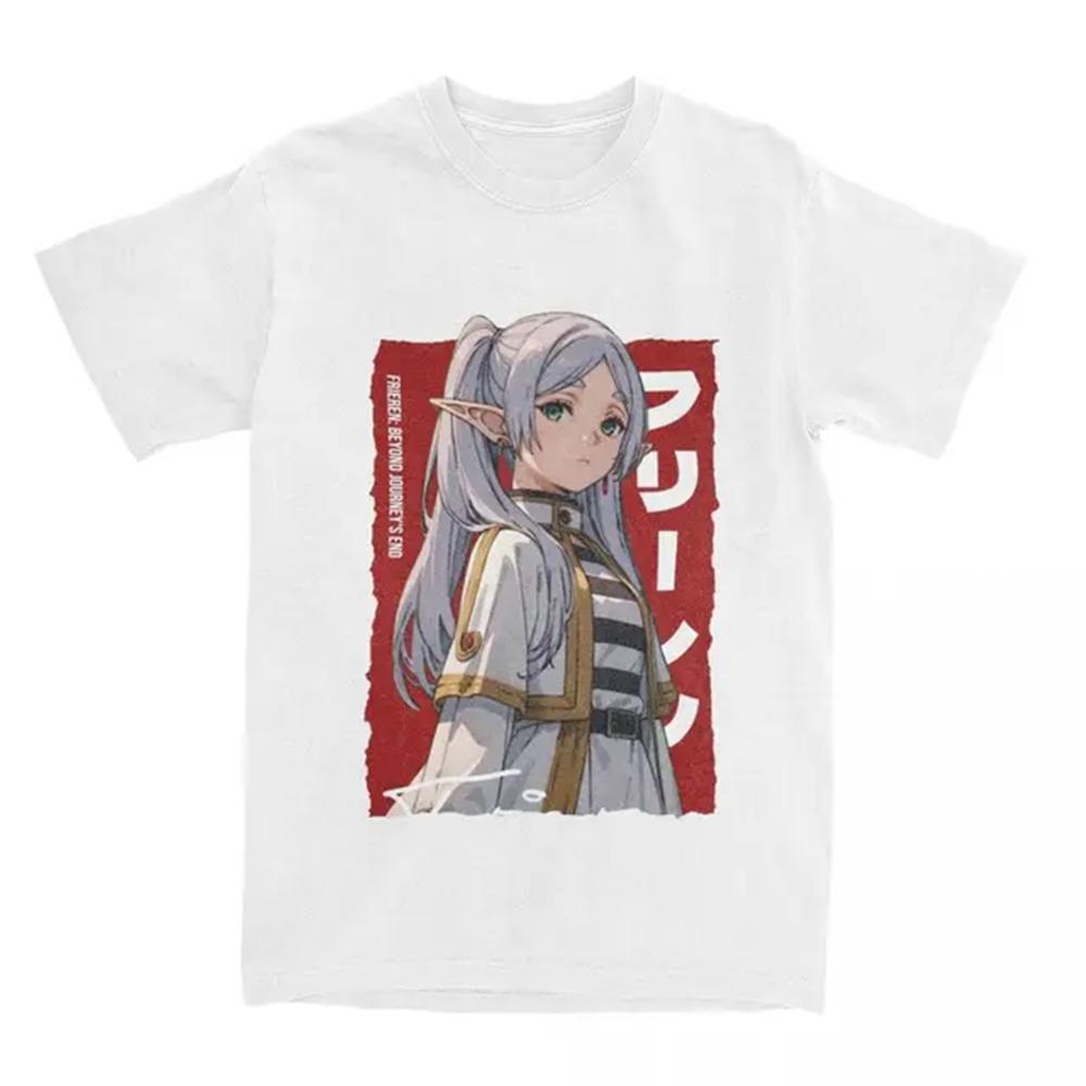 Frieren Beyond Journey's End T Shirt for Men Women Cotton Vintage T-Shirts Crew Neck Tee Shirt Short Sleeve Clothing 72499