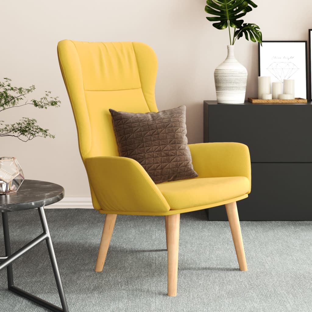 Recliner Armchair Mustard Yellow Fabric